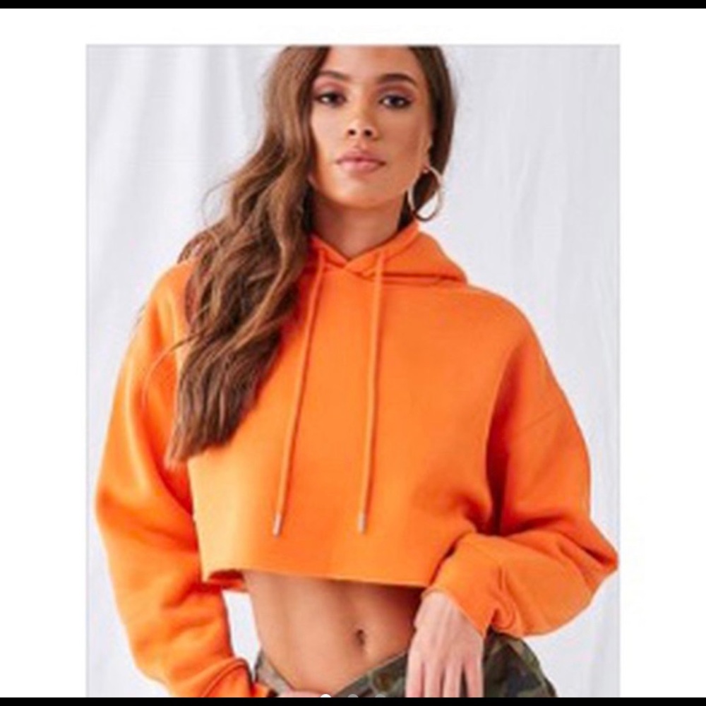 cropped orange hoodie